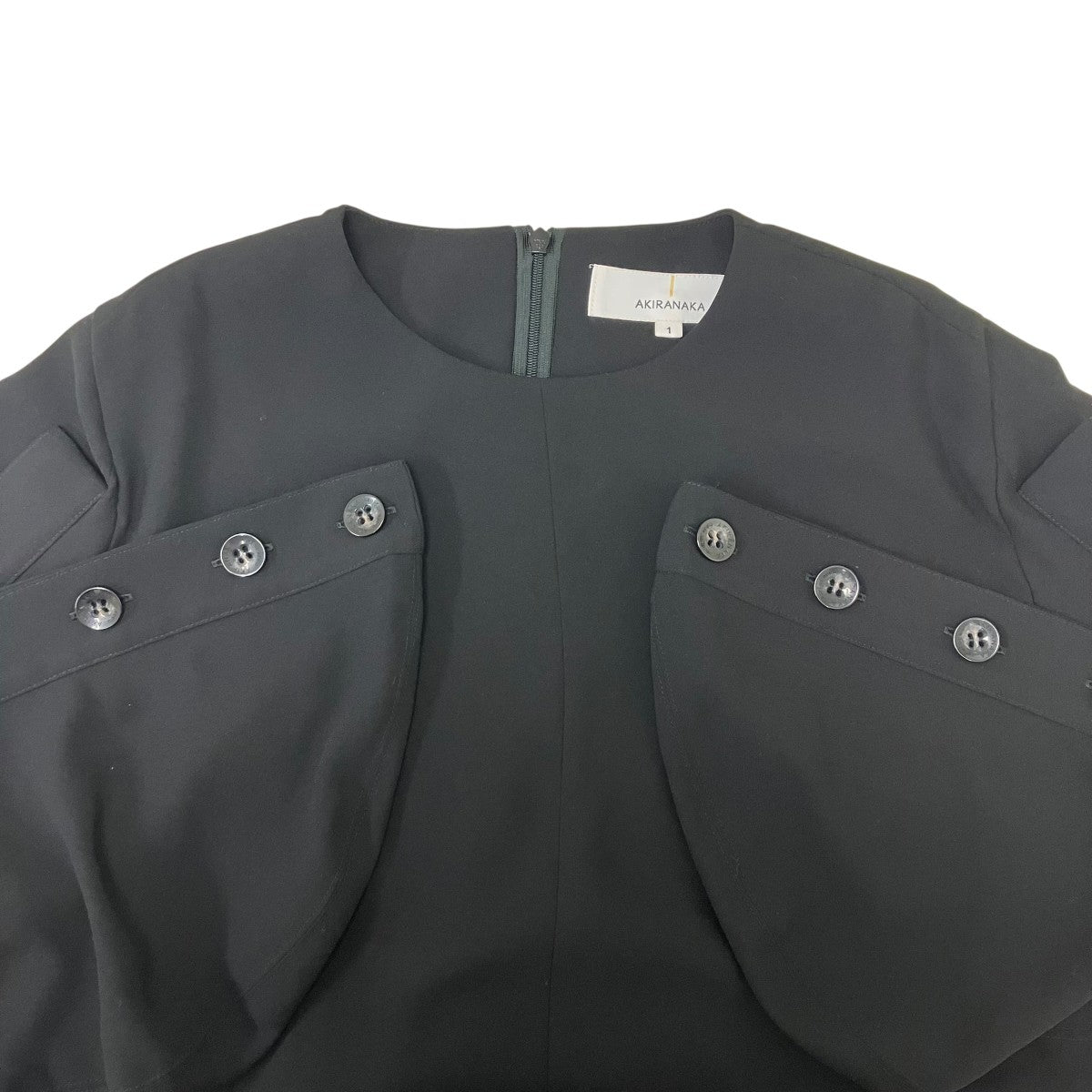 AKIRA NAKA Mirka drape sleeve dress BKドレープワンピースAW2361-BK 古着・中古-5枚目のアイテム画像