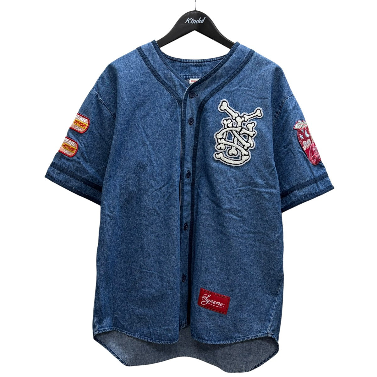 Patches Denim Baseball Jerseyデニムシャツ