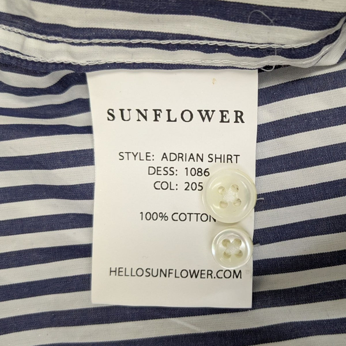 ADRIAN SHIRT SUNFLOWER長袖ストライプシャツ