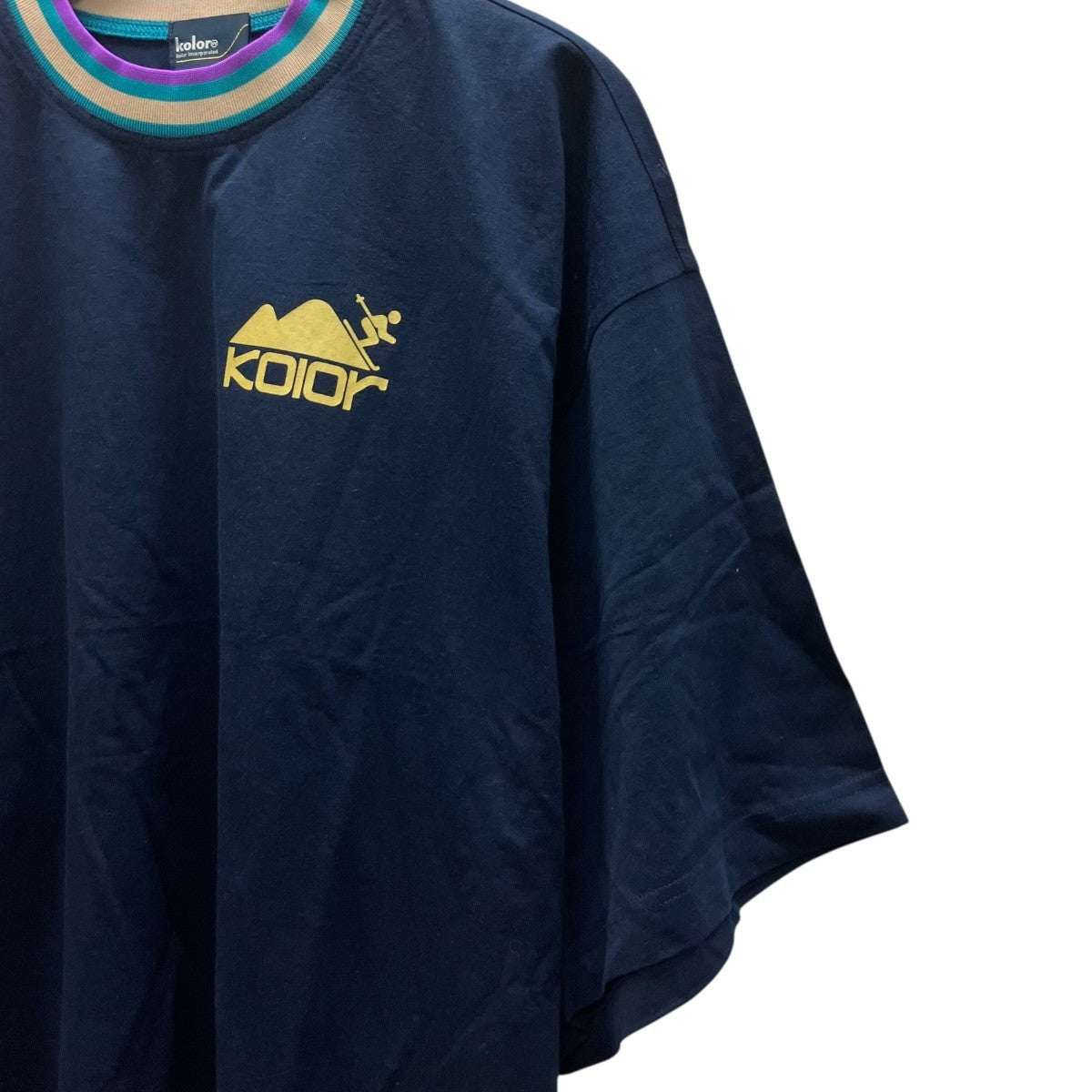 オーバーラップリブTシャツ