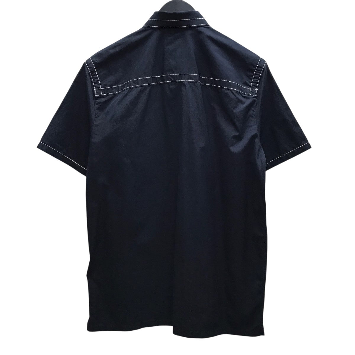 PRADA(プラダ) ステッチ半袖シャツ UCS235 S151 ネイビー サイズ 39
