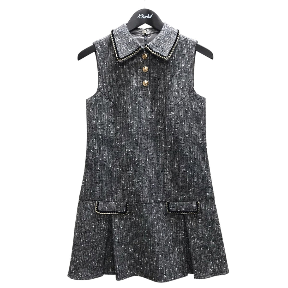 ROBEde FLEURS classic tweed mini dressドレスLF4634 古着・中古-1枚目のアイテム画像