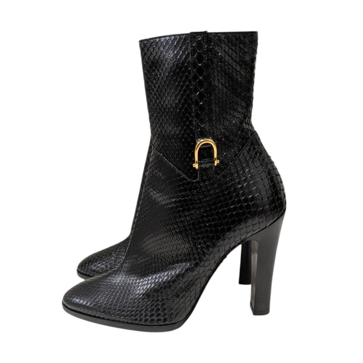 CELINE メタルヒールブーツ サイズ36 セリーヌ CELINE チャンキーヒール ロゴ メタルリング ブーツ ミドル