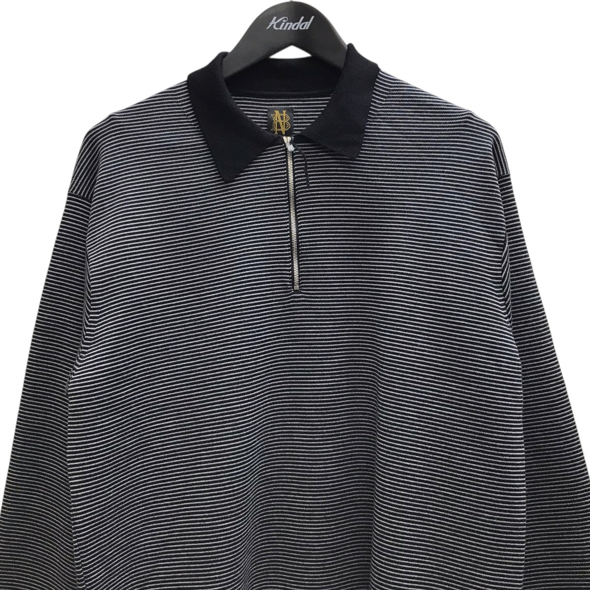 BATONER 【32G SMOOH WOOL POLO HALF ZIP】 ハーフジップポロシャツ 古着・中古-2枚目のアイテム画像