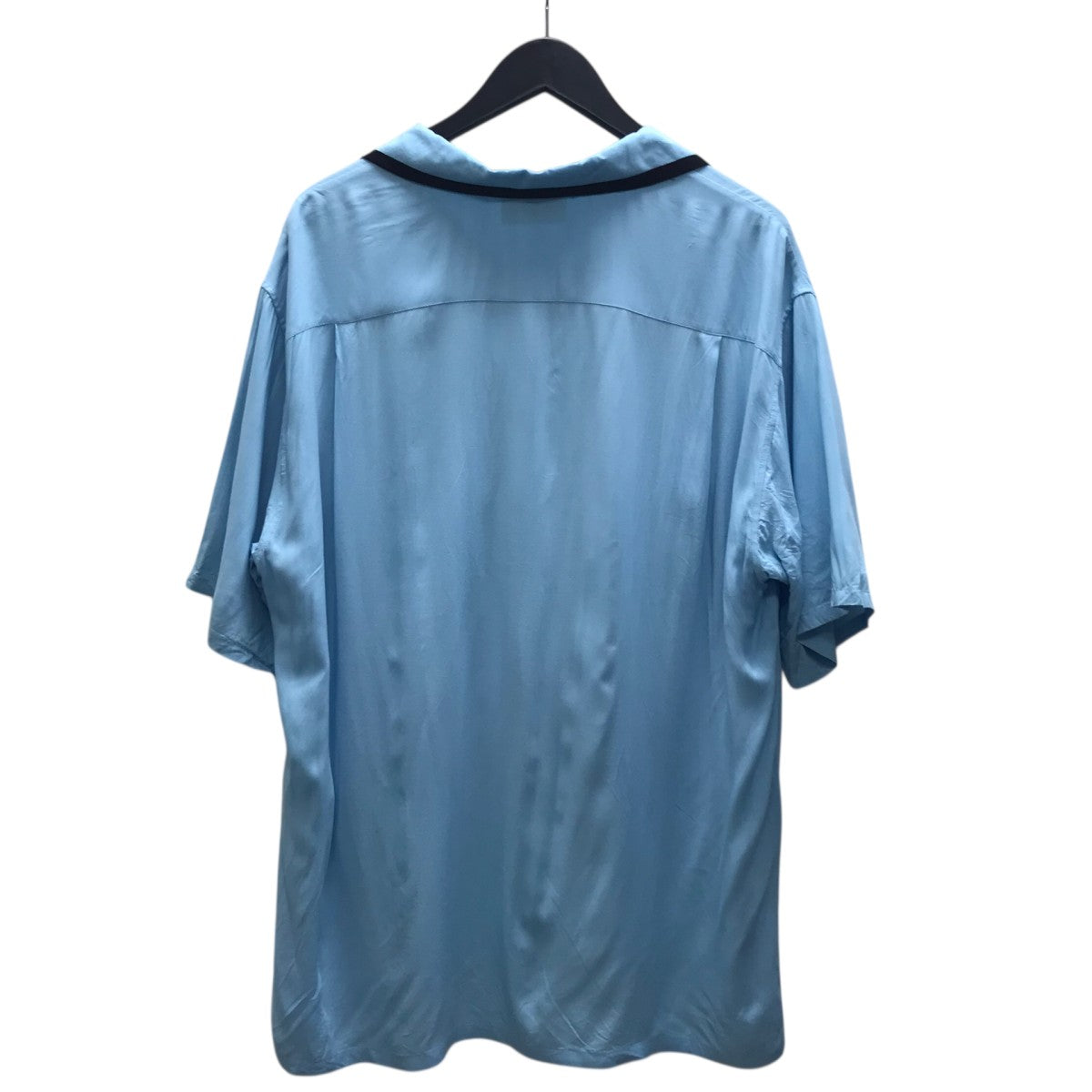 ルーズボーリングシャツ ロゴ刺繍 半袖シャツ ブ