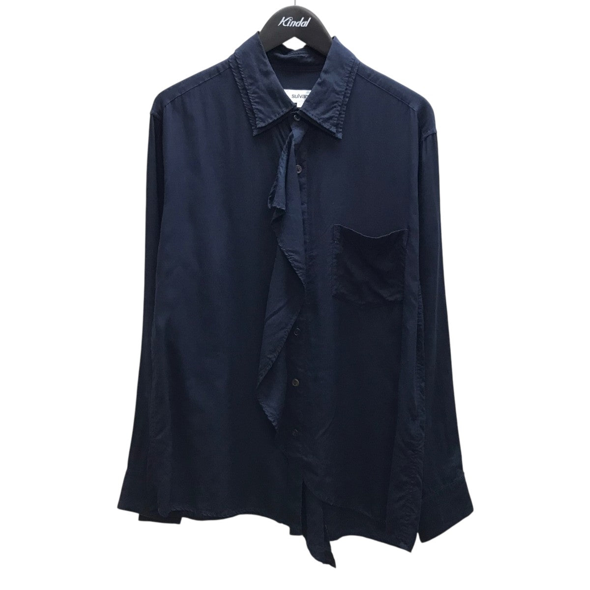 ロングスリーブアシンメトリーダブルカラーシャツ
