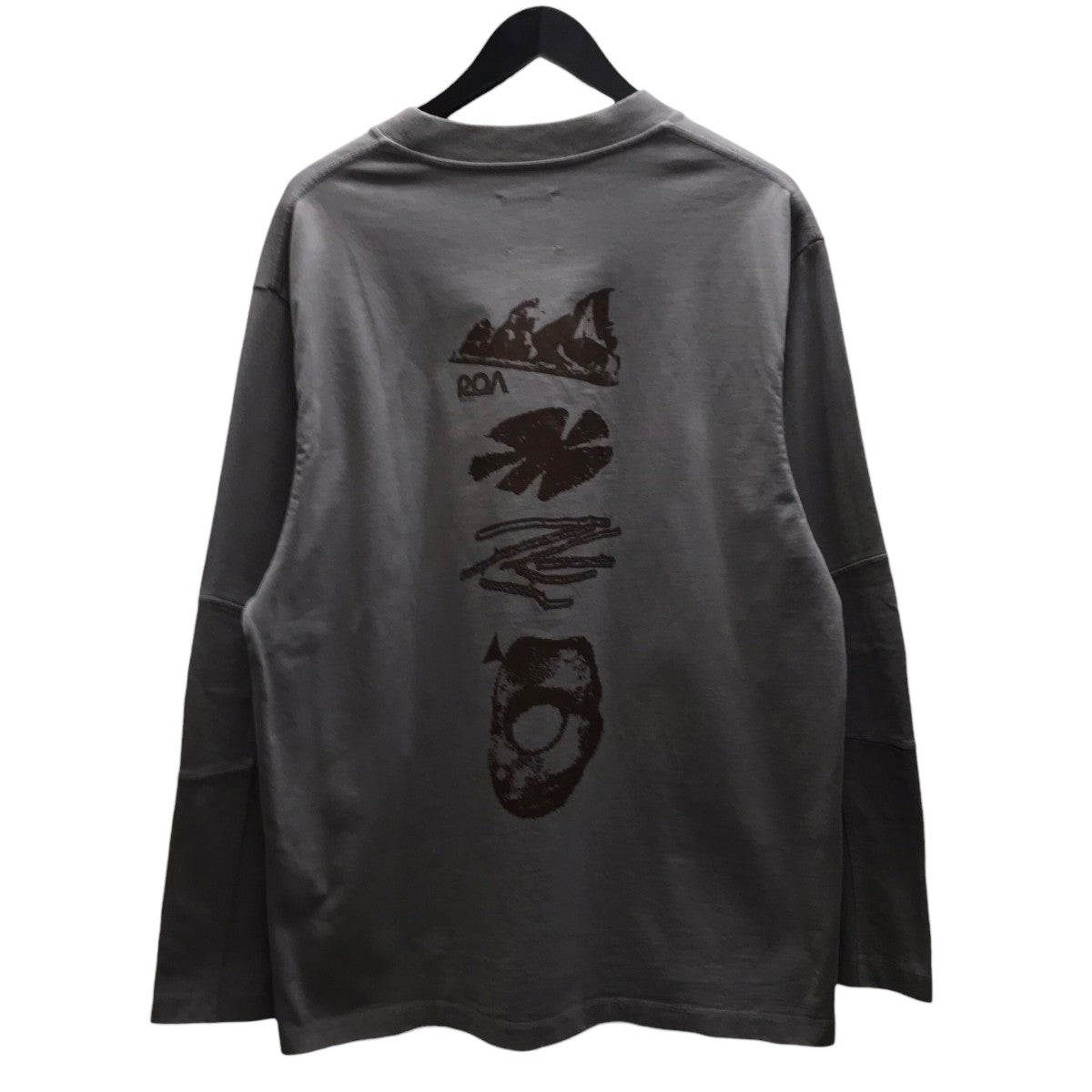 ROA(ロア) LONG SLEEVE GRAPHIC TEE長袖Tシャツ グレー サイズ S