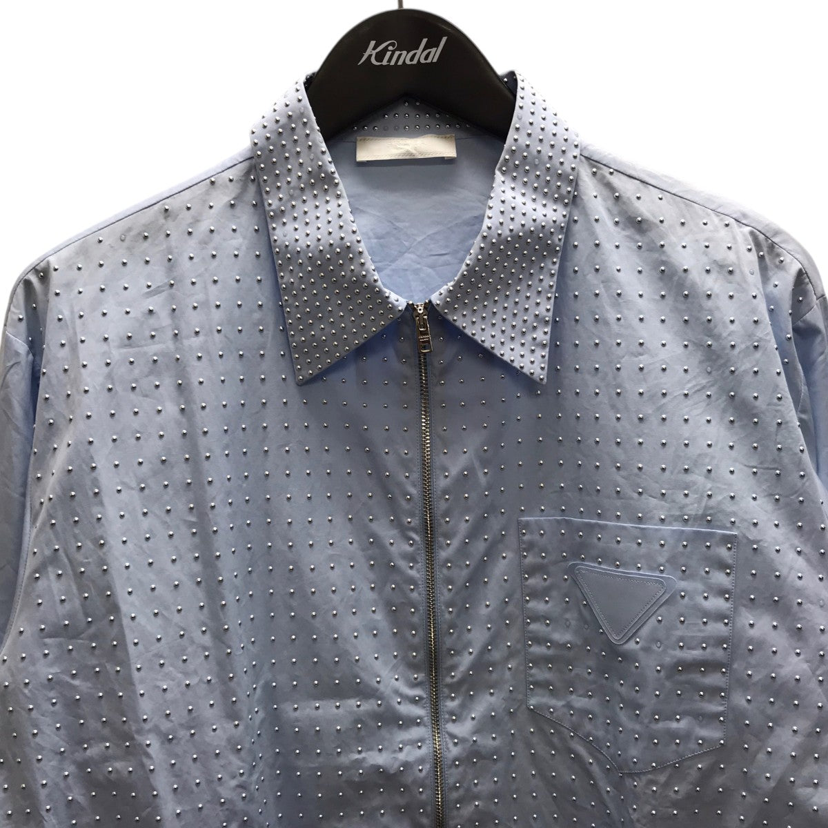 PRADA スタッズジップアップシャツジャケット 古着・中古-2枚目のアイテム画像