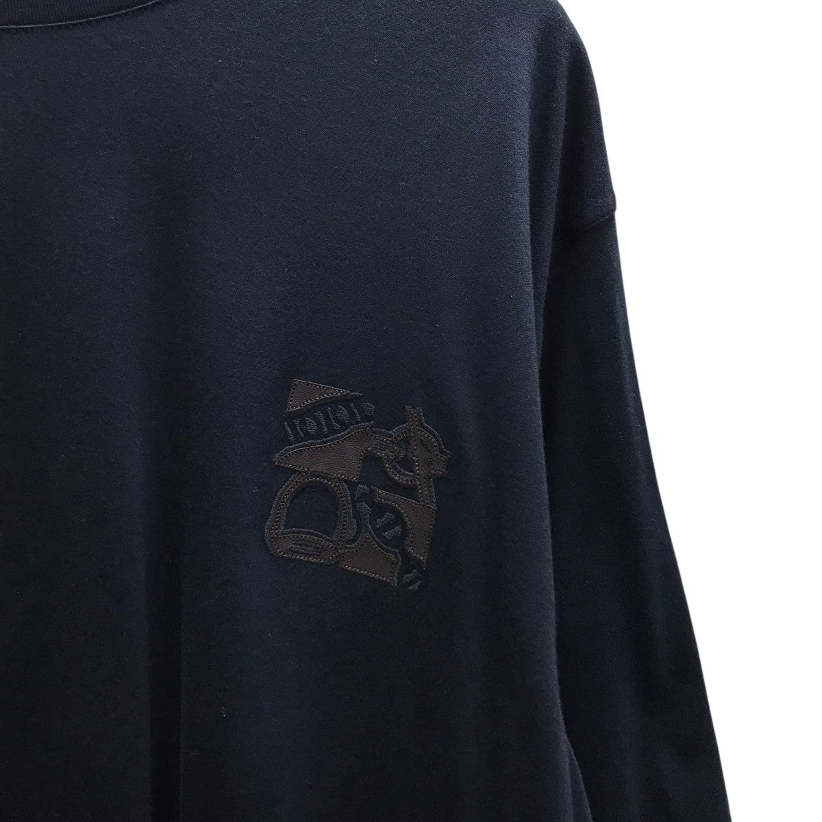 HERMES 胸レザーロゴパッチTシャツ 古着・中古-3枚目のアイテム画像