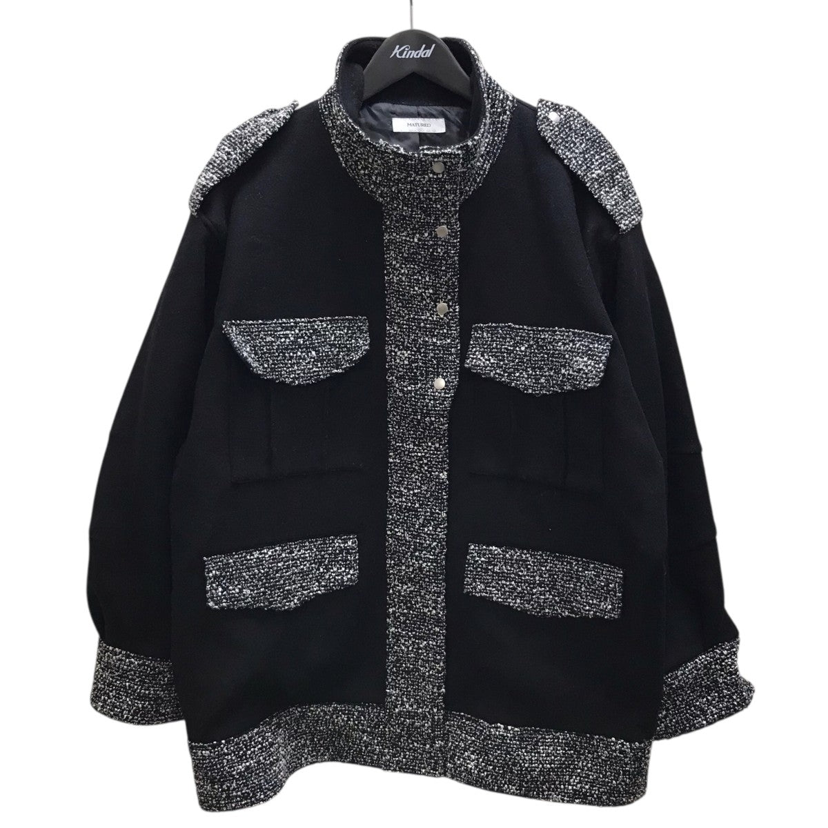 MATURED スタンドカラーツイードジャケット 古着・中古-1枚目のアイテム画像