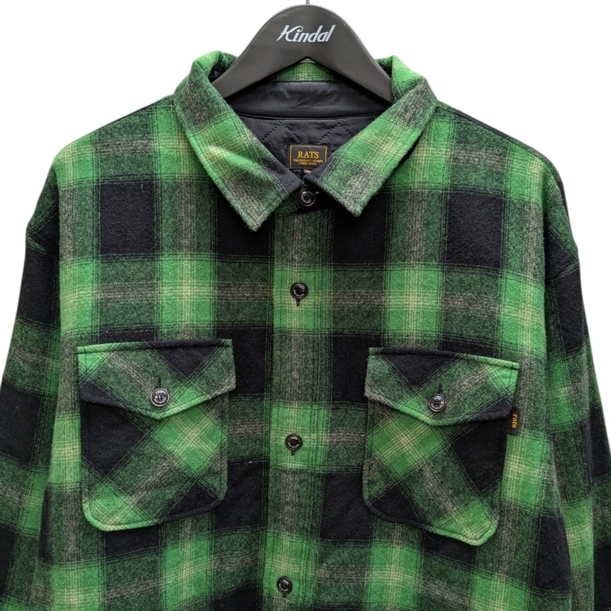 RATS WOOL CHECK SHIRT JKT チェックシャツ 古着・中古-2枚目のアイテム画像
