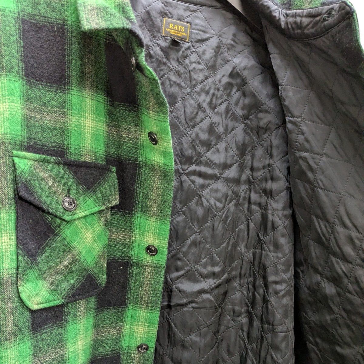 RATS WOOL CHECK SHIRT JKT チェックシャツ 古着・中古-4枚目のアイテム画像
