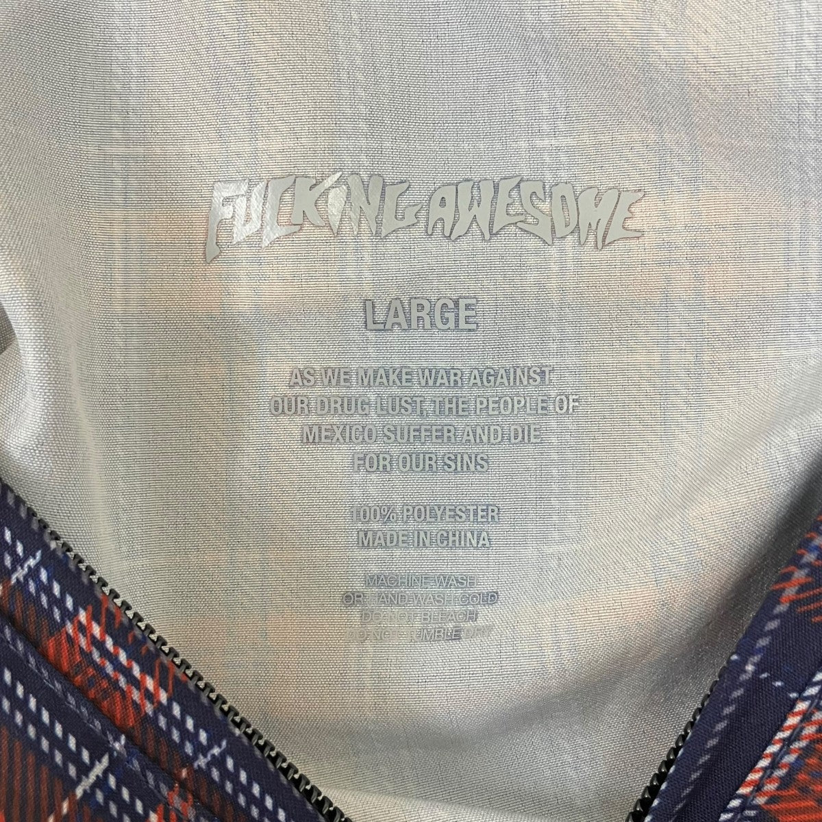 Fucking Awesome DISTRESSED PLAID KO WORK JACKET アノラックパーカー 古着・中古-5枚目のアイテム画像