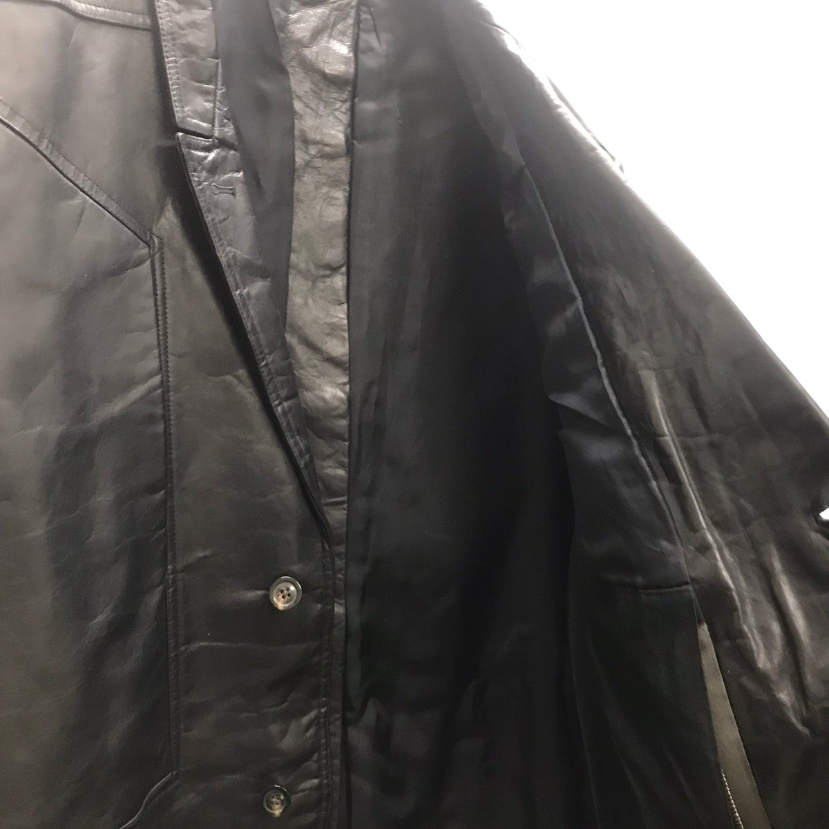 RICK OWENS 22FW jumbo tatlin leather coat レザーコート／ジャンボタトリンコート 古着・中古-5枚目のアイテム画像