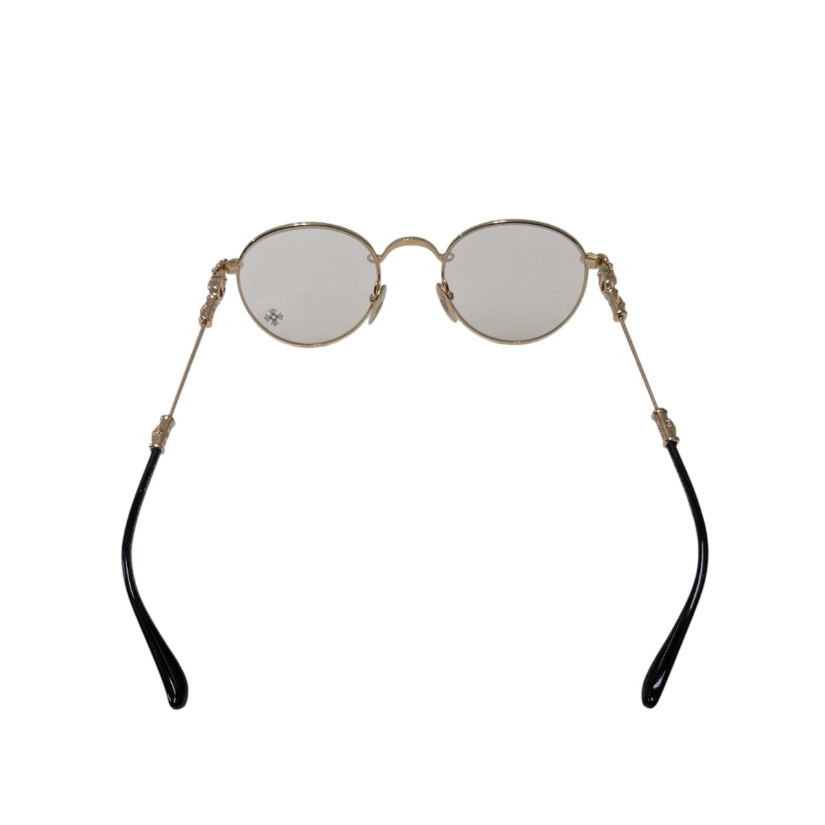 CHROME HEARTS BUBBA-A Gold Plated-Plasticケース ギャランティクロステンプルメタルフレームラウンドサングラス 古着・中古-4枚目のアイテム画像