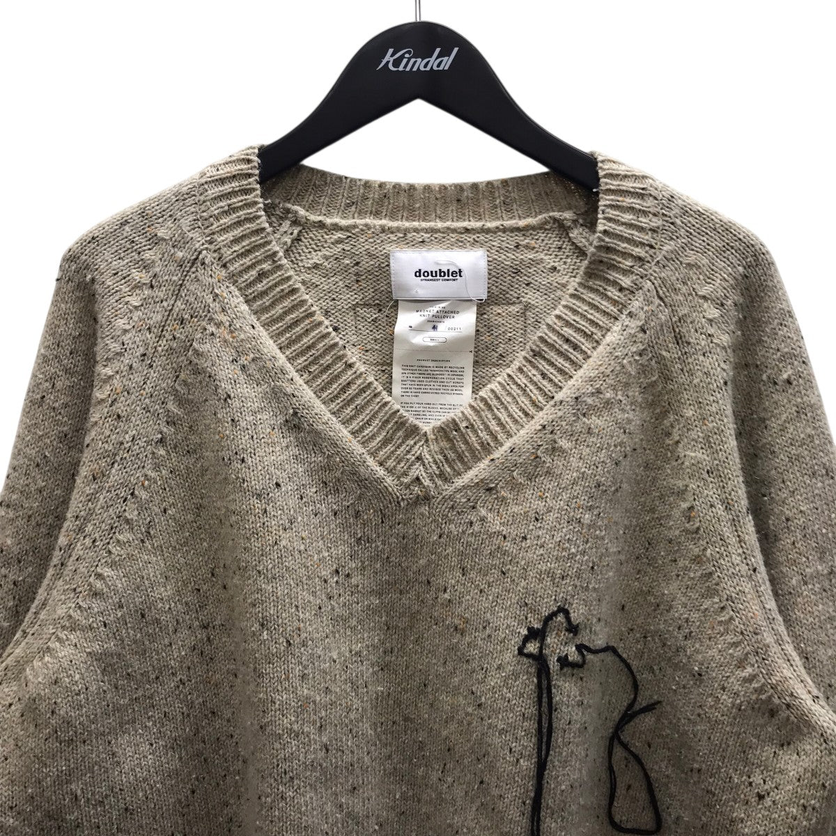 doublet(ダブレット) 22AW MAGNET ATTACHED KNIT PULLOVER Vネック