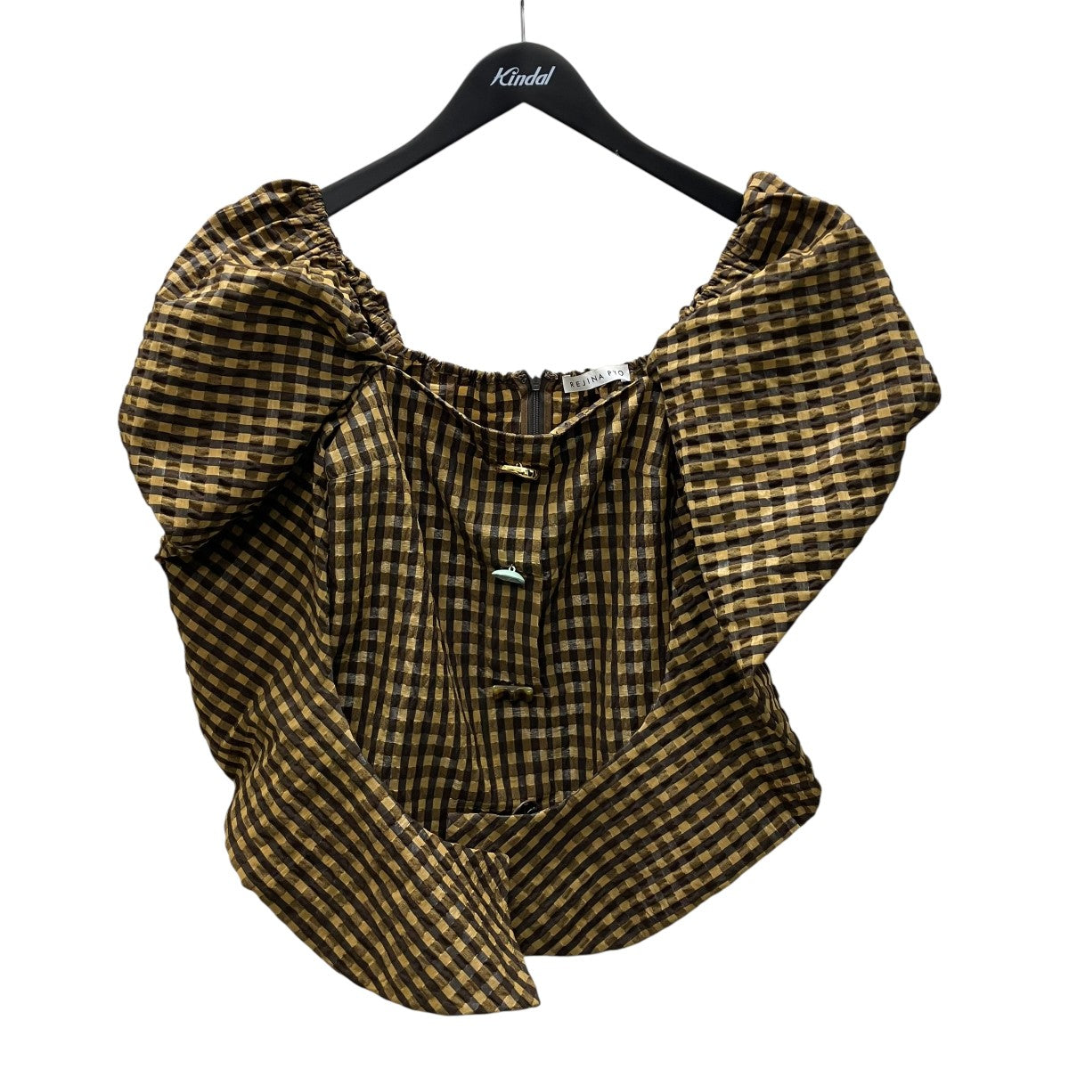 REJINA PYO バックジップチェックTシャツ 古着・中古-1枚目のアイテム画像