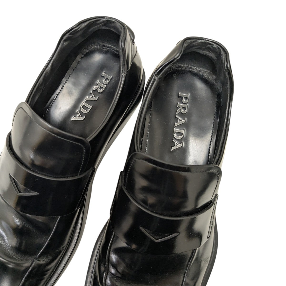 PRADA(プラダ) スクエアトゥレザーシューズ ブラック サイズ 7｜【公式