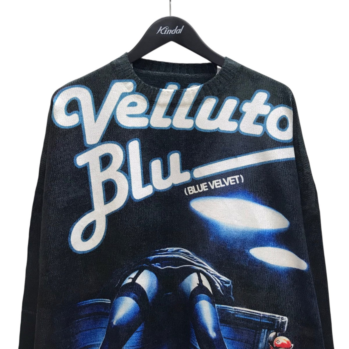DAIRIKU 25SS Blue Velvet Poster Transcription Pullover Knit 長袖ニット 古着・中古-3枚目のアイテム画像