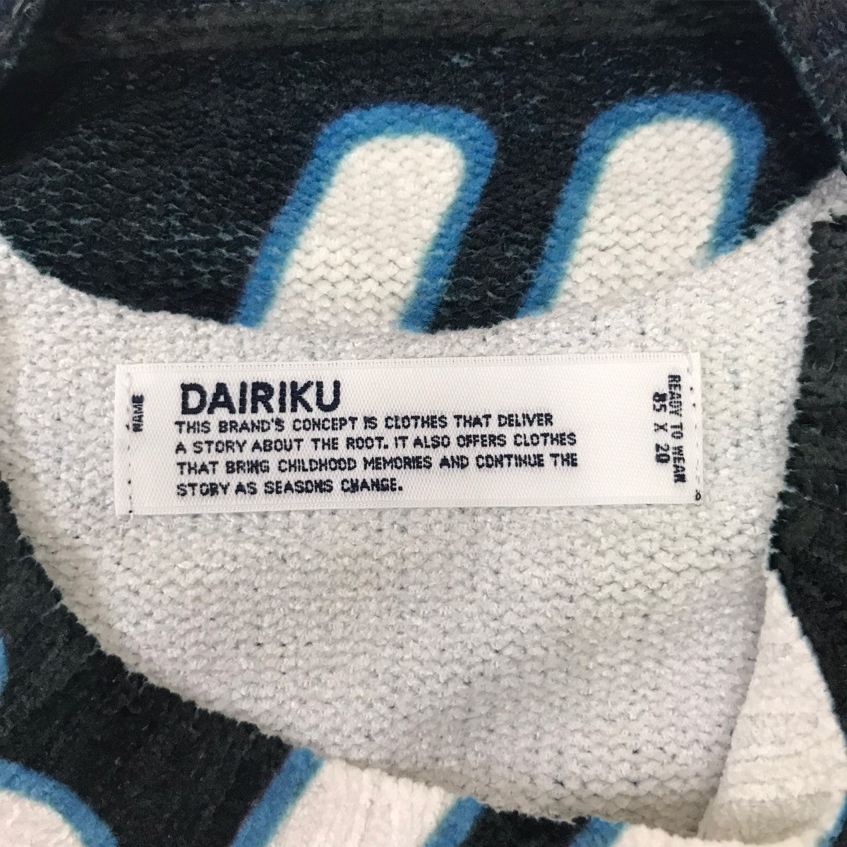 DAIRIKU 25SS Blue Velvet Poster Transcription Pullover Knit 長袖ニット 古着・中古-4枚目のアイテム画像