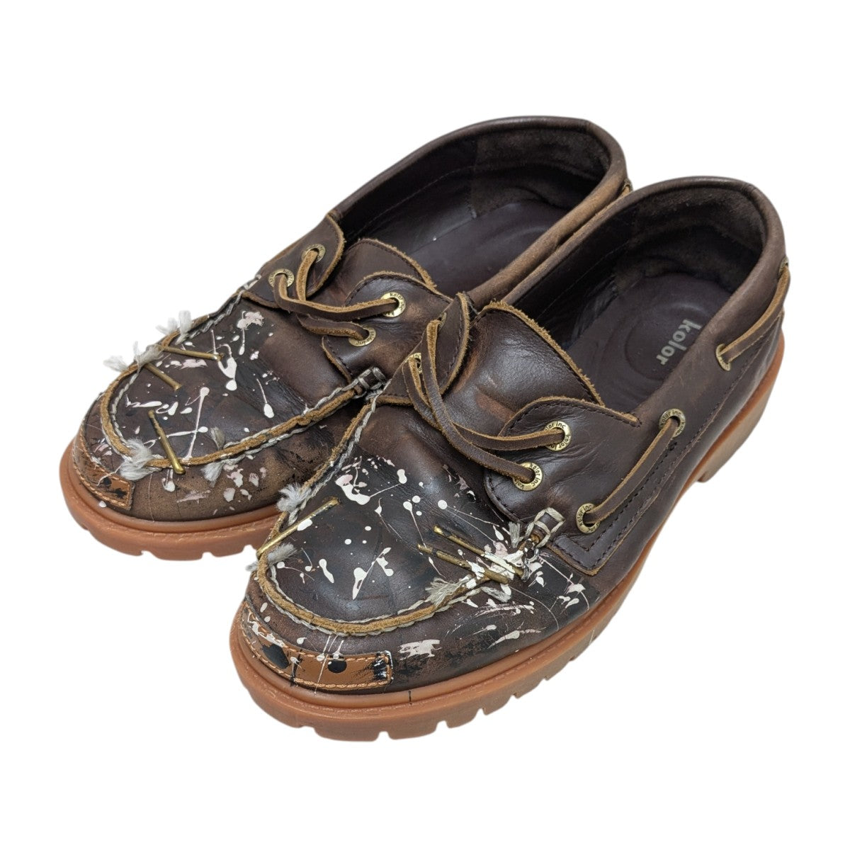 KOLOR ペンキ加工デッキシューズ