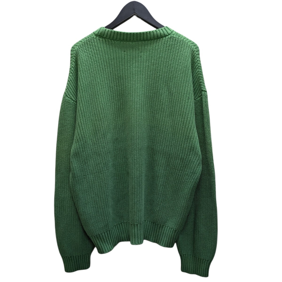 I LOVE YOU OVERDYED SWEATER   GREEN刺繍ニット
