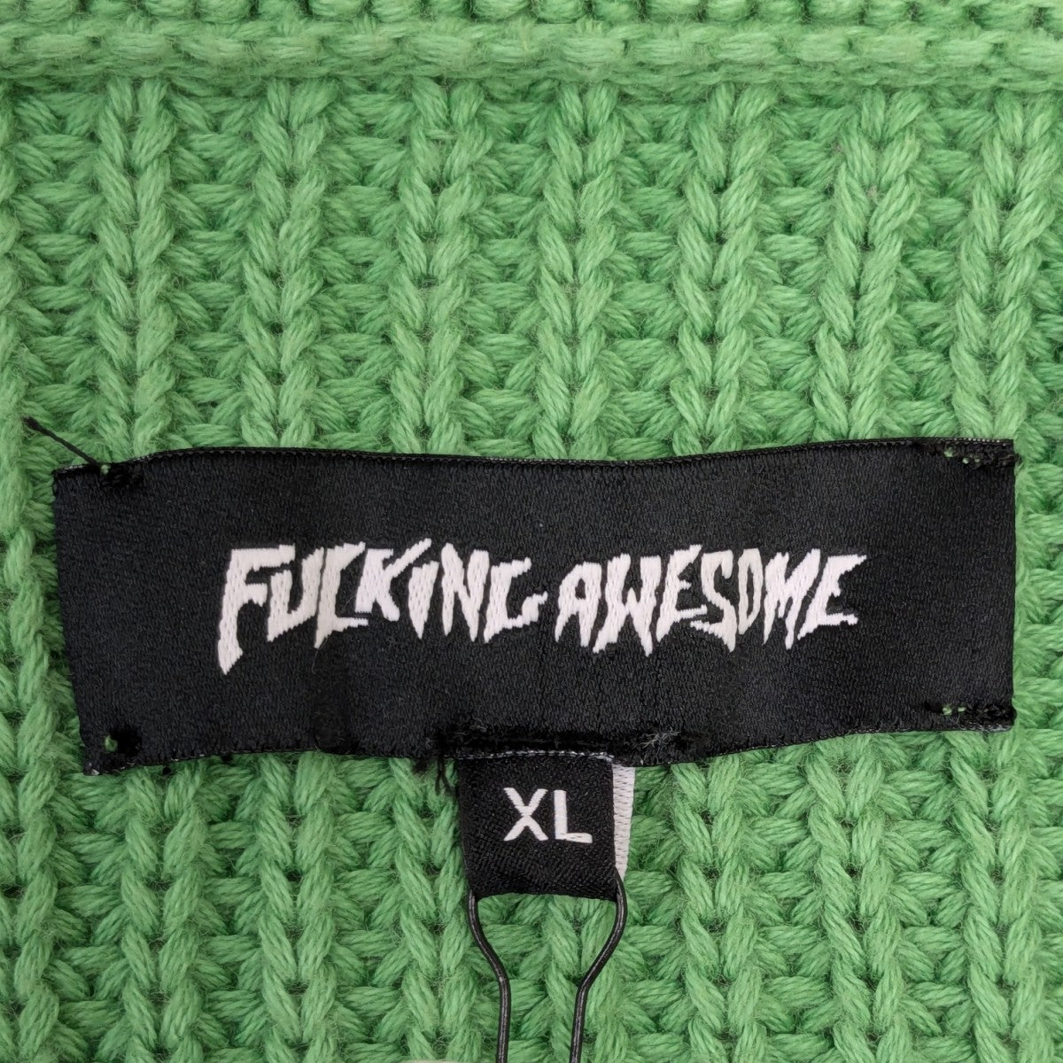 I LOVE YOU OVERDYED SWEATER   GREEN刺繍ニット