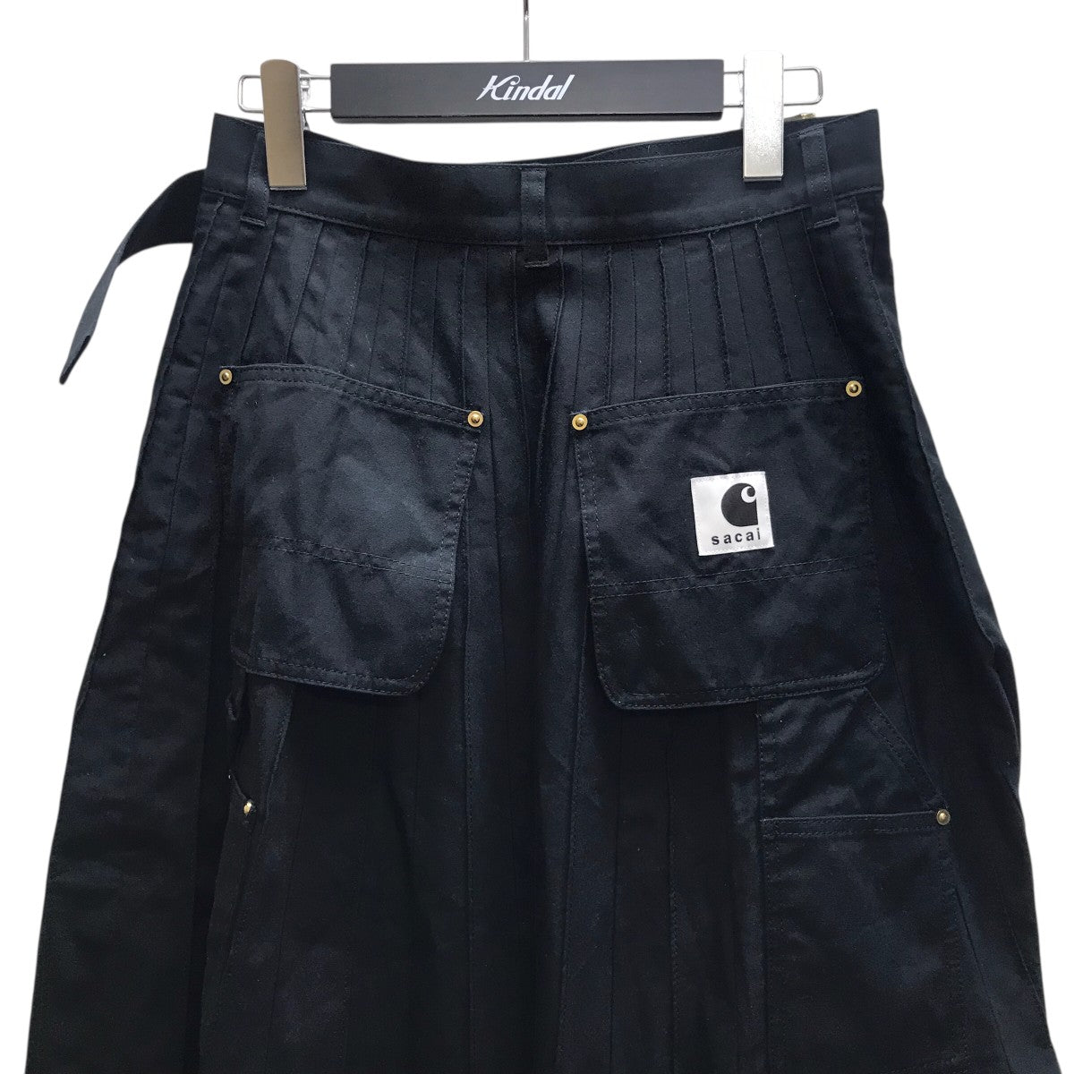 sacai×CarHartt Pleated Skirt プリーツスカート 23-06744 ブラック