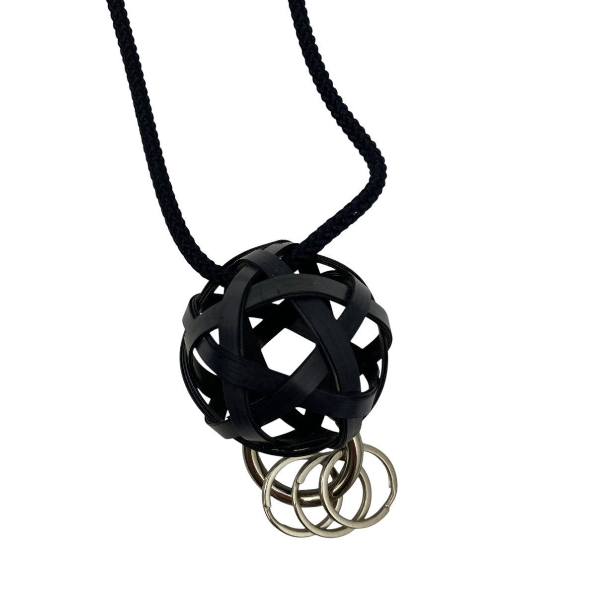 take necklace navy竹細工ネックレス