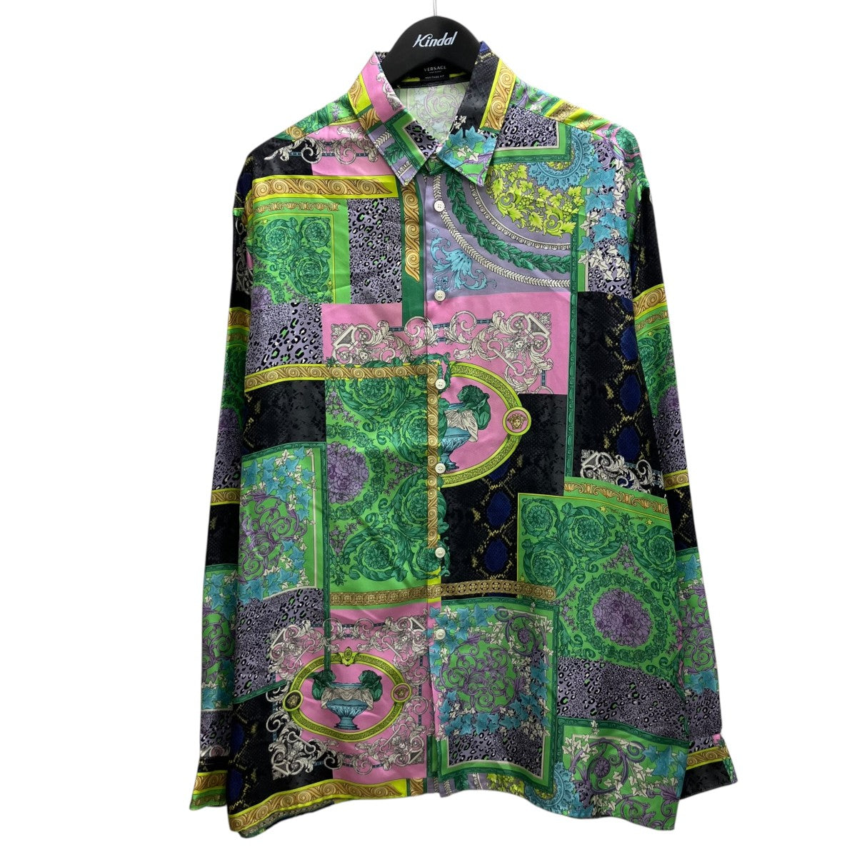 VERSACE シルク総柄シャツ 古着・中古-1枚目のアイテム画像