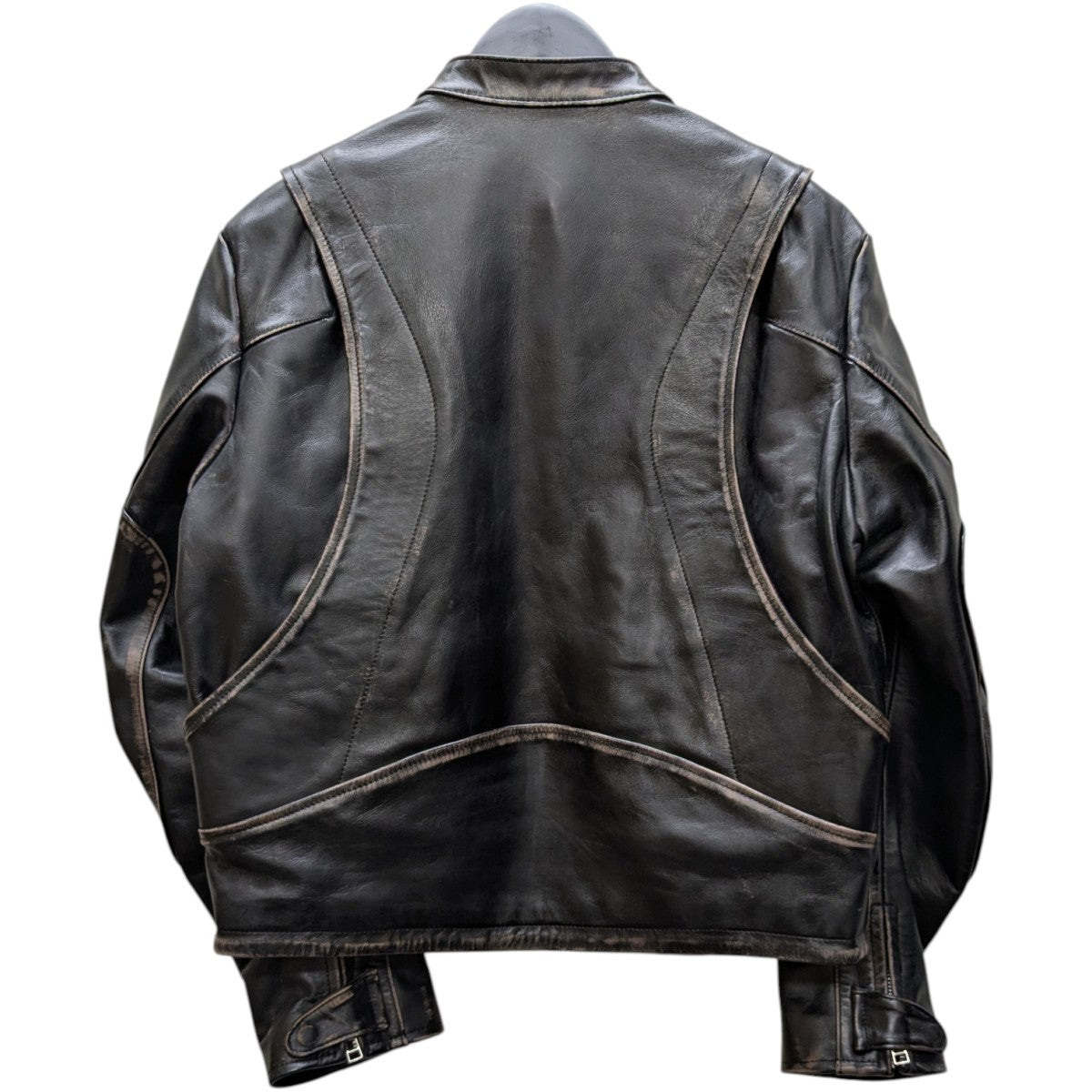 NVRFRGT 【DISTRESSED LEATHER MOTORCYCLE JACKET】 レザージャケット 古着・中古-4枚目のアイテム画像
