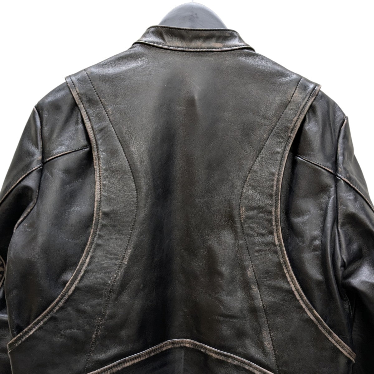 NVRFRGT 【DISTRESSED LEATHER MOTORCYCLE JACKET】 レザージャケット 古着・中古-5枚目のアイテム画像