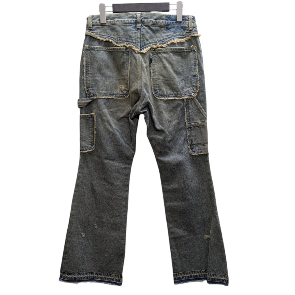 FACCIES FADED DOUBLE KNEE PAINTER FLARE PT ダブルニーペインターフレアデニムパンツ 古着・中古-3枚目のアイテム画像