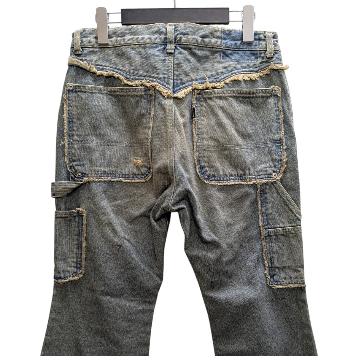 FACCIES FADED DOUBLE KNEE PAINTER FLARE PT ダブルニーペインターフレアデニムパンツ 古着・中古-4枚目のアイテム画像
