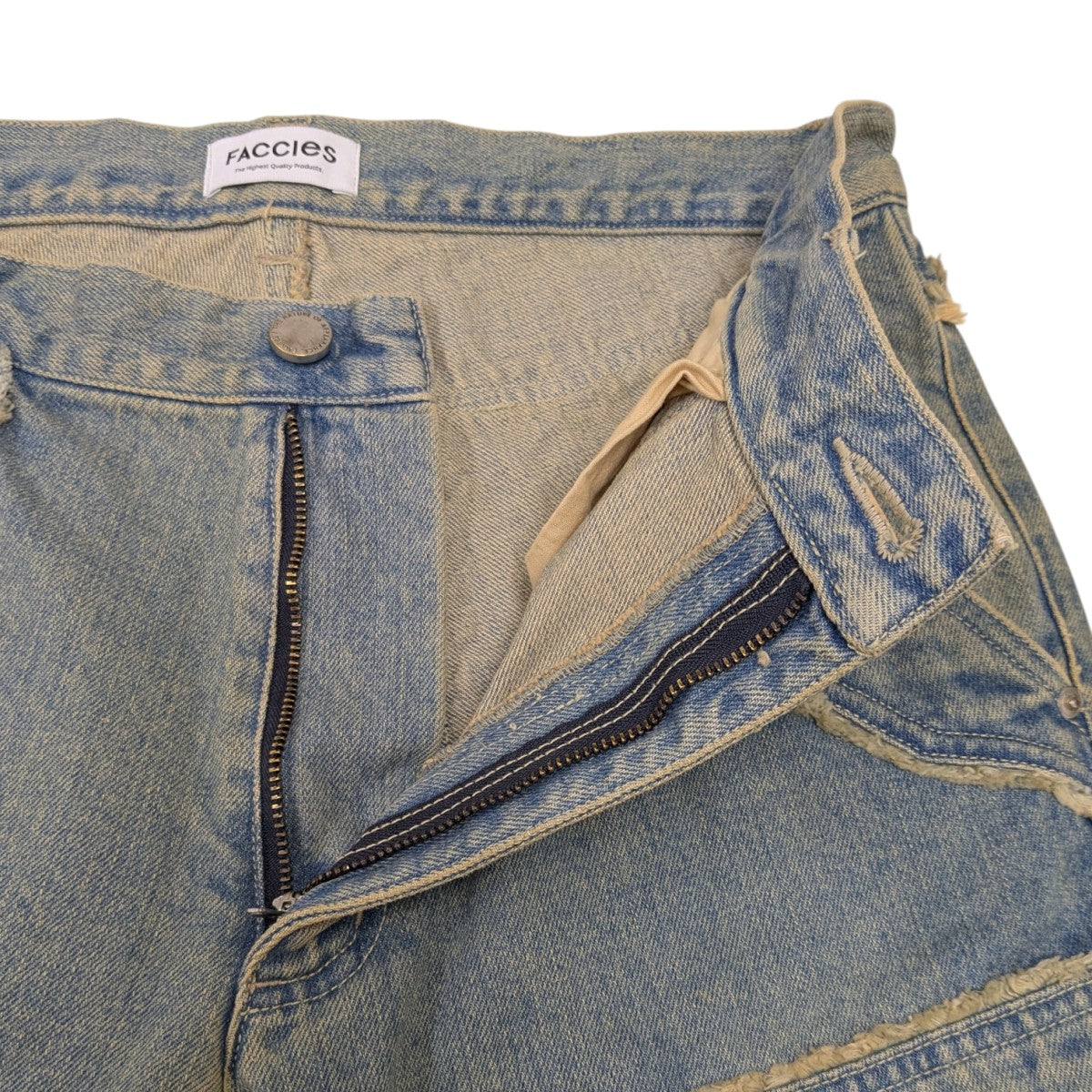 FACCIES FADED DOUBLE KNEE PAINTER FLARE PT ダブルニーペインターフレアデニムパンツ 古着・中古-5枚目のアイテム画像