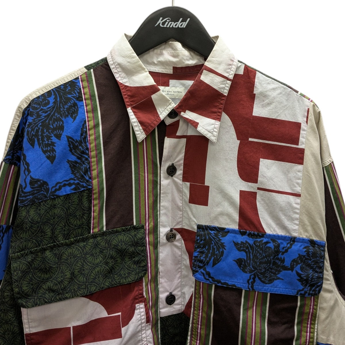 DRIES VAN NOTEN パッチワークシャツ 古着・中古-2枚目のアイテム画像