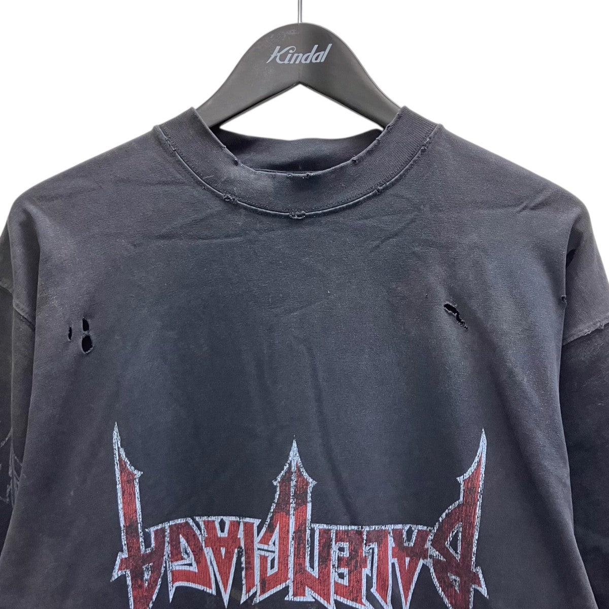 パリスムーンアップサイドダウン再構築ダメージ加工オーバーサイズTシャツ