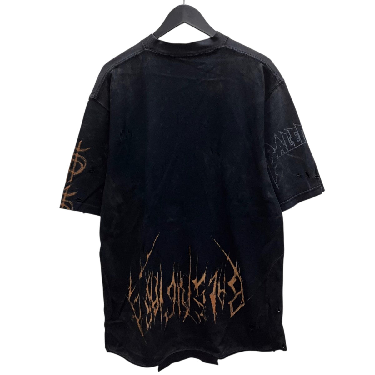 パリスムーンアップサイドダウン再構築ダメージ加工オーバーサイズTシャツ