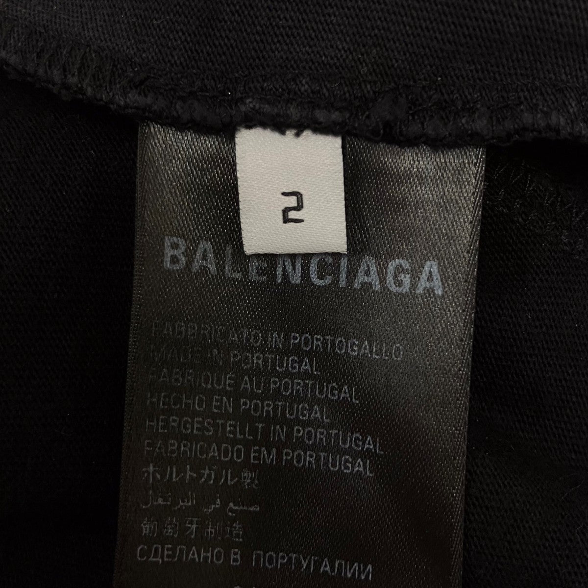 パリスムーンアップサイドダウン再構築ダメージ加工オーバーサイズTシャツ
