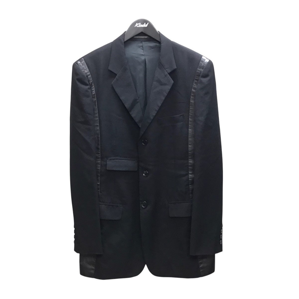 Yohji Yamamoto pour homme 09SS BORN TO KILL レザー切替テーラードジャケット 古着・中古-1枚目のアイテム画像