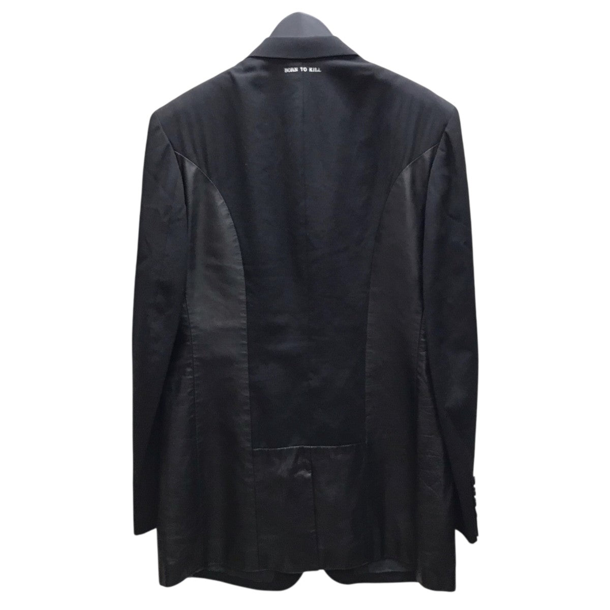 Yohji Yamamoto pour homme 09SS BORN TO KILL レザー切替テーラードジャケット 古着・中古-2枚目のアイテム画像
