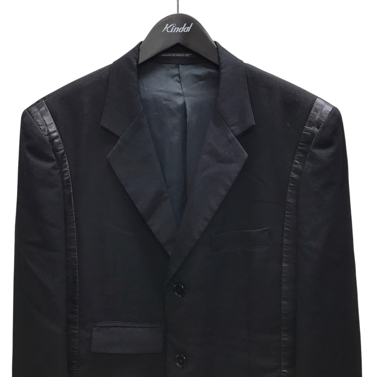 Yohji Yamamoto pour homme 09SS BORN TO KILL レザー切替テーラードジャケット 古着・中古-3枚目のアイテム画像
