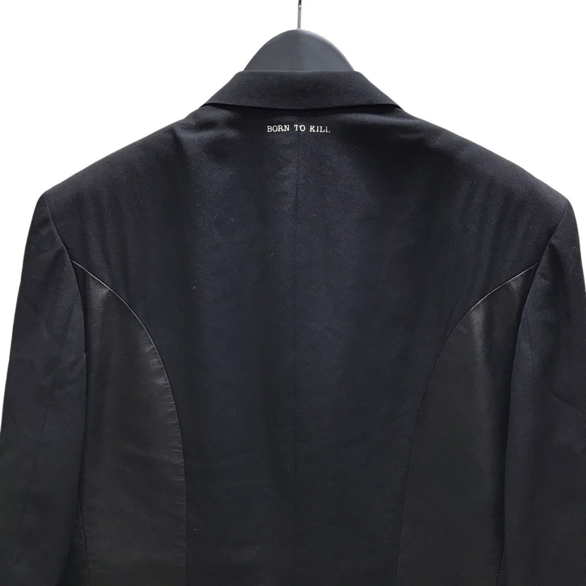 Yohji Yamamoto pour homme 09SS BORN TO KILL レザー切替テーラードジャケット 古着・中古-4枚目のアイテム画像