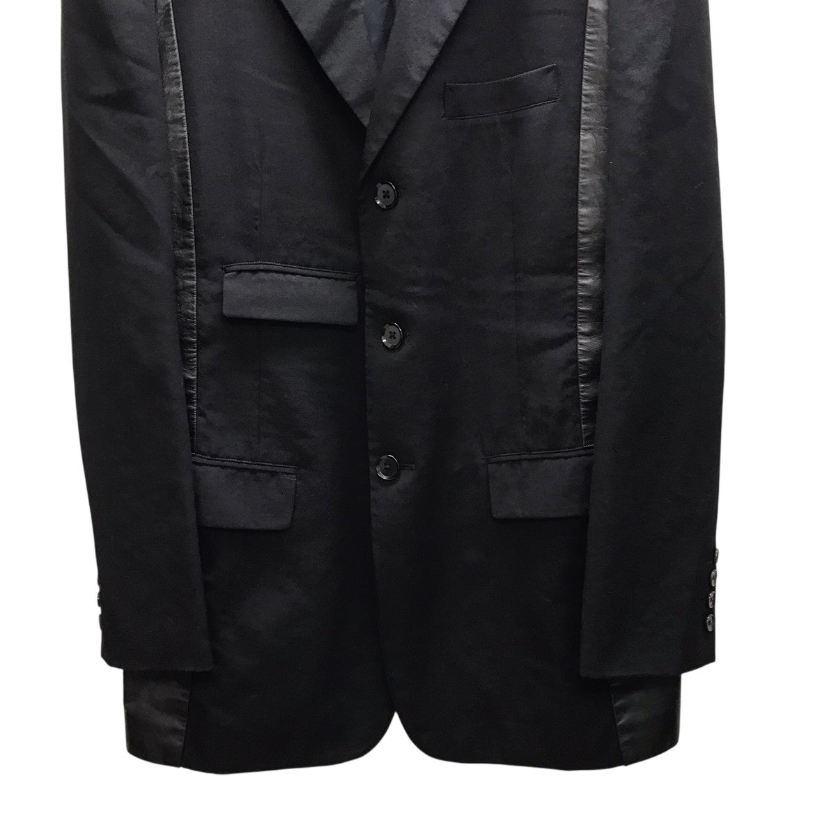 Yohji Yamamoto pour homme 09SS BORN TO KILL レザー切替テーラードジャケット 古着・中古-5枚目のアイテム画像