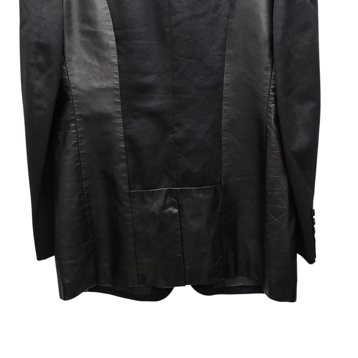 Yohji Yamamoto pour homme 09SS BORN TO KILL レザー切替テーラードジャケット 古着・中古-7枚目のアイテム画像