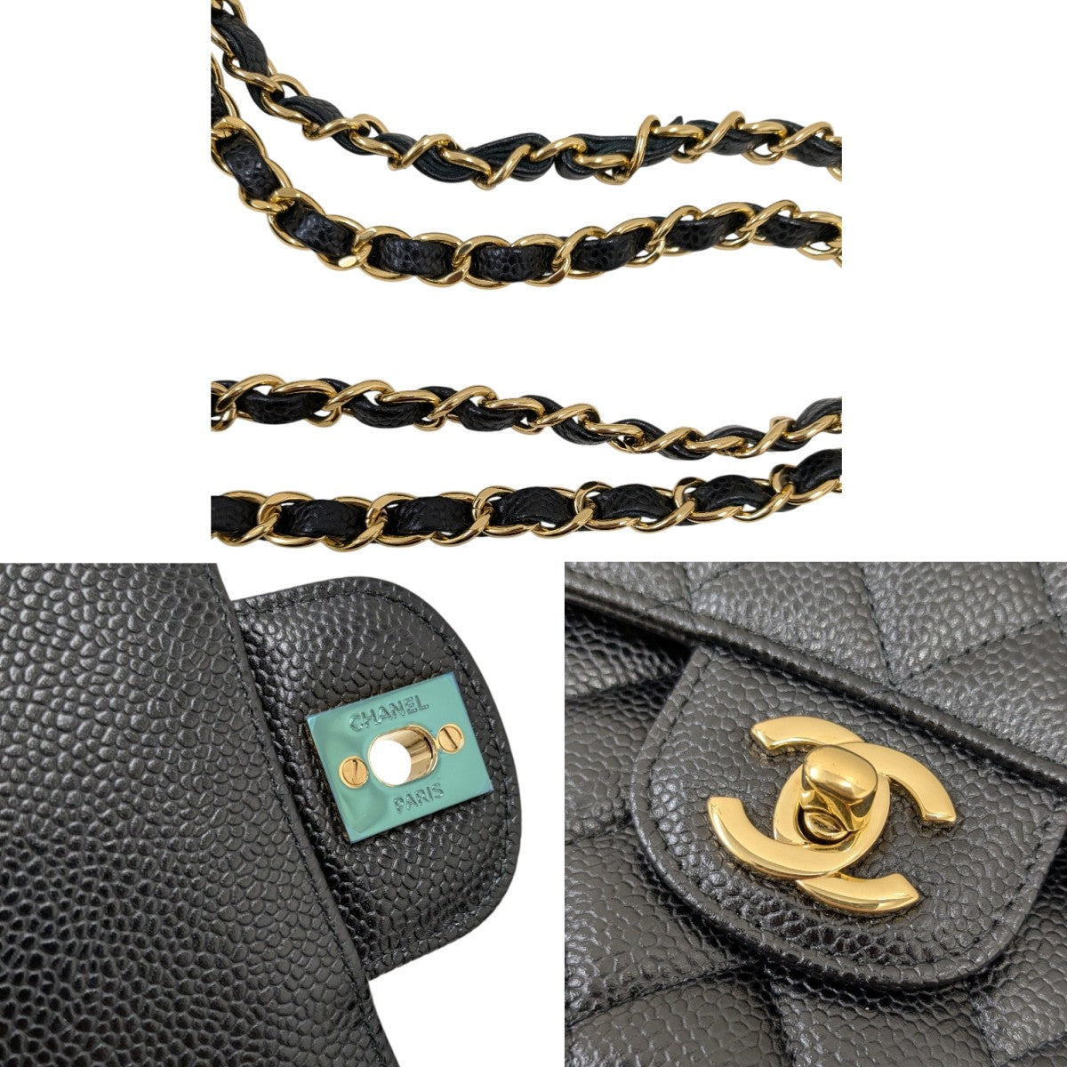 CHANEL 17年製ショルダーバッグ／マトラッセ25 キャビアスキン チェーンショルダーバッグ 古着・中古-8枚目のアイテム画像