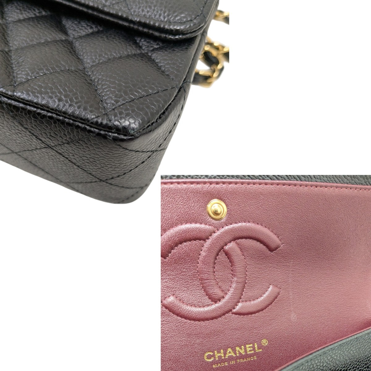CHANEL 17年製ショルダーバッグ／マトラッセ25 キャビアスキン チェーンショルダーバッグ 古着・中古-9枚目のアイテム画像