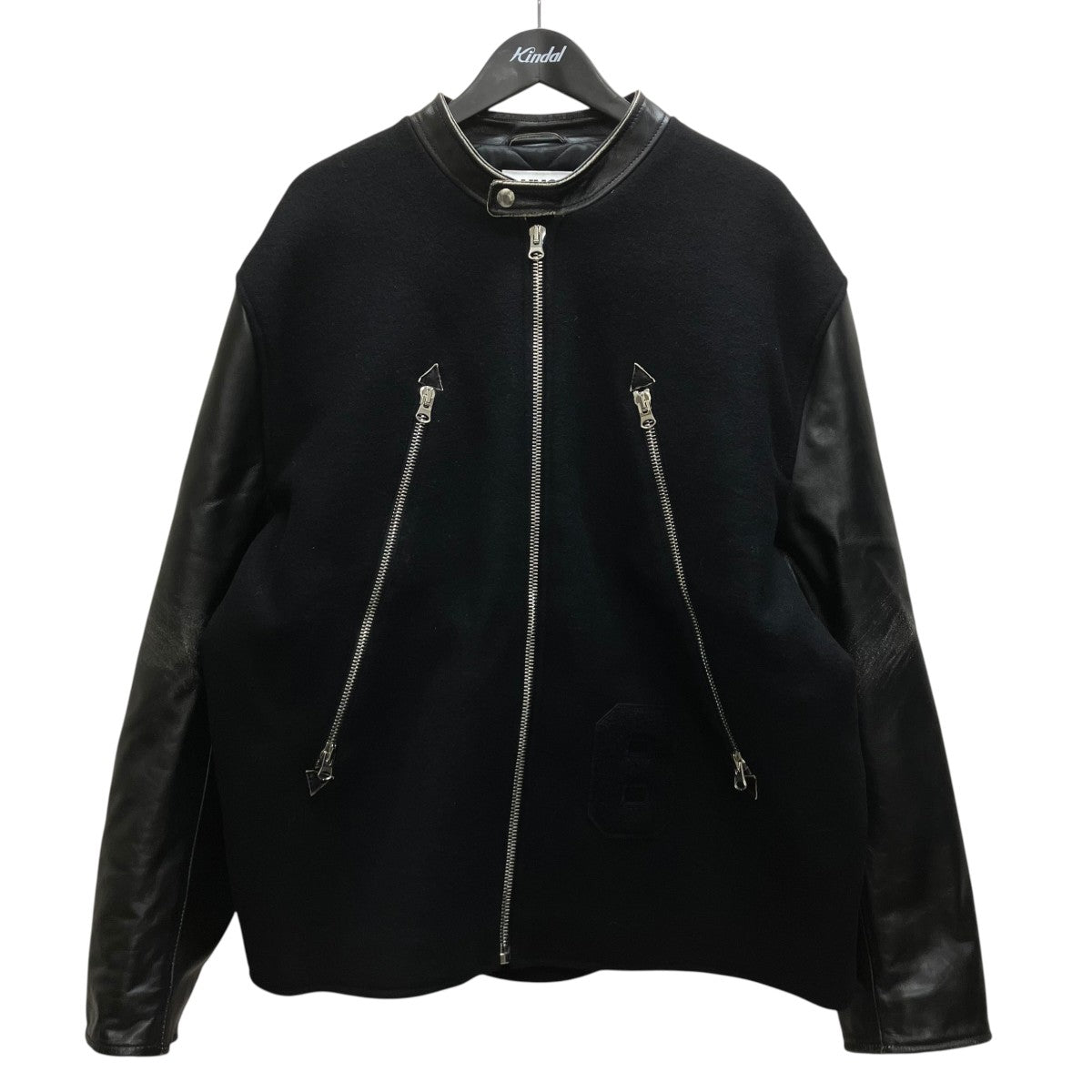MM6 Maison Margiela 22AW ウールレザーハノ字ジャケット 古着・中古-1枚目のアイテム画像