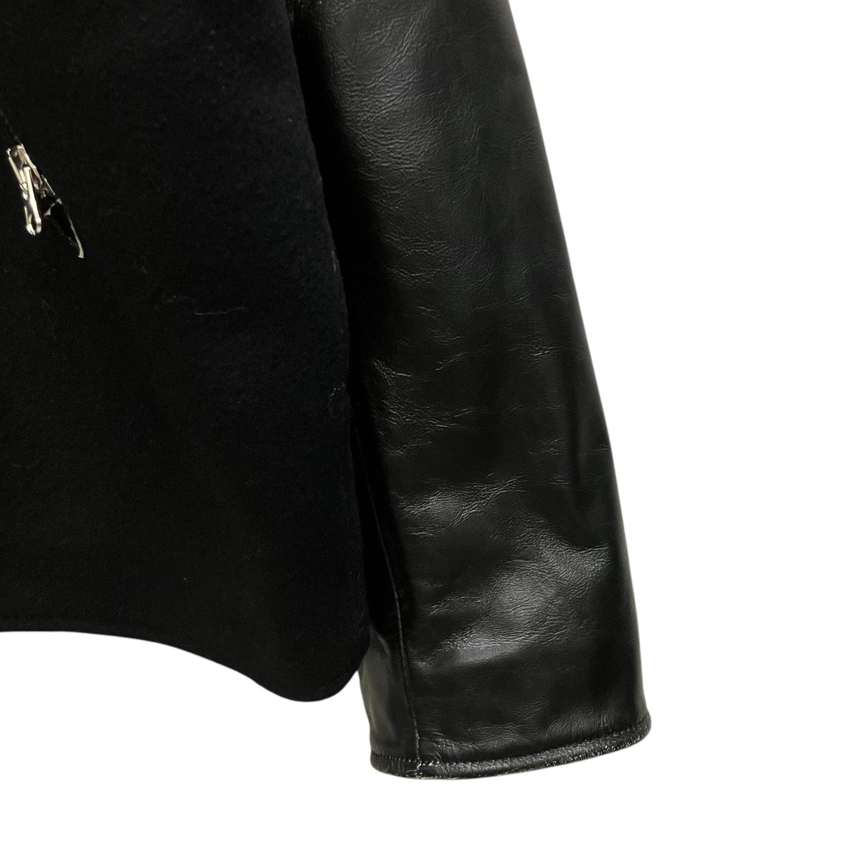 MM6 Maison Margiela 22AW ウールレザーハノ字ジャケット 古着・中古-3枚目のアイテム画像