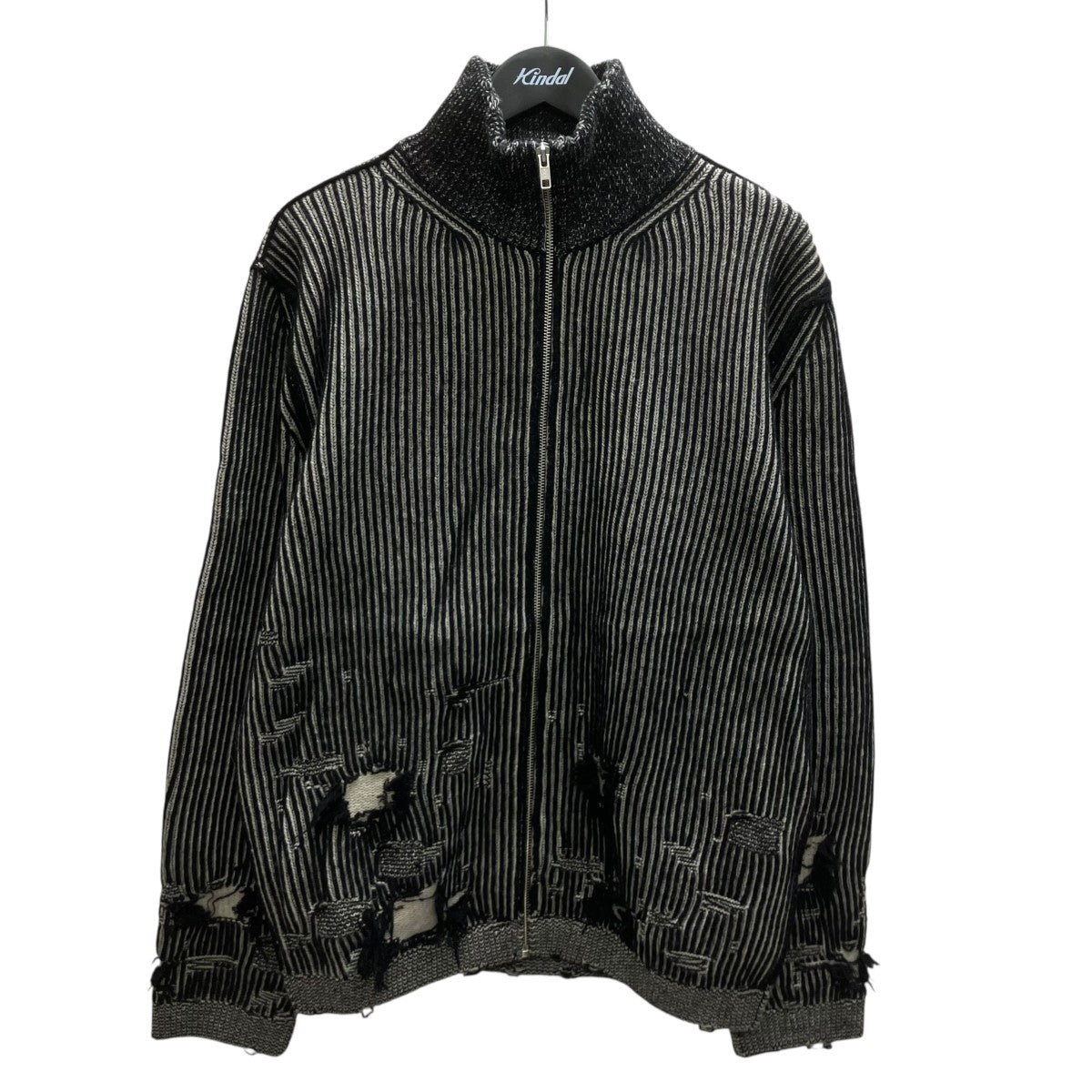 MM6 Maison Margiela Gauge 7 Zip Up Cardigan ウールジップアップニット 古着・中古-1枚目のアイテム画像